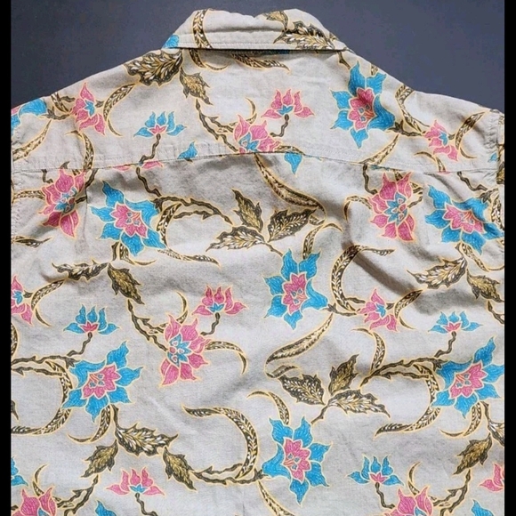 ROARK Men's Gonzo 100% Organic Cotton Floral Button-up Shirt Size Medium - Picture 6 of 10